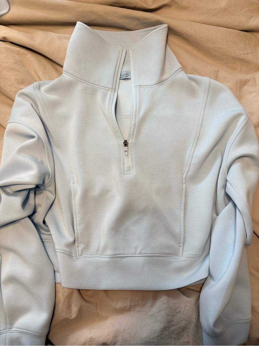 nuuds Light Pale Blue Soft Motion Half-Zip